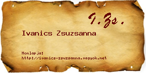 Ivanics Zsuzsanna névjegykártya